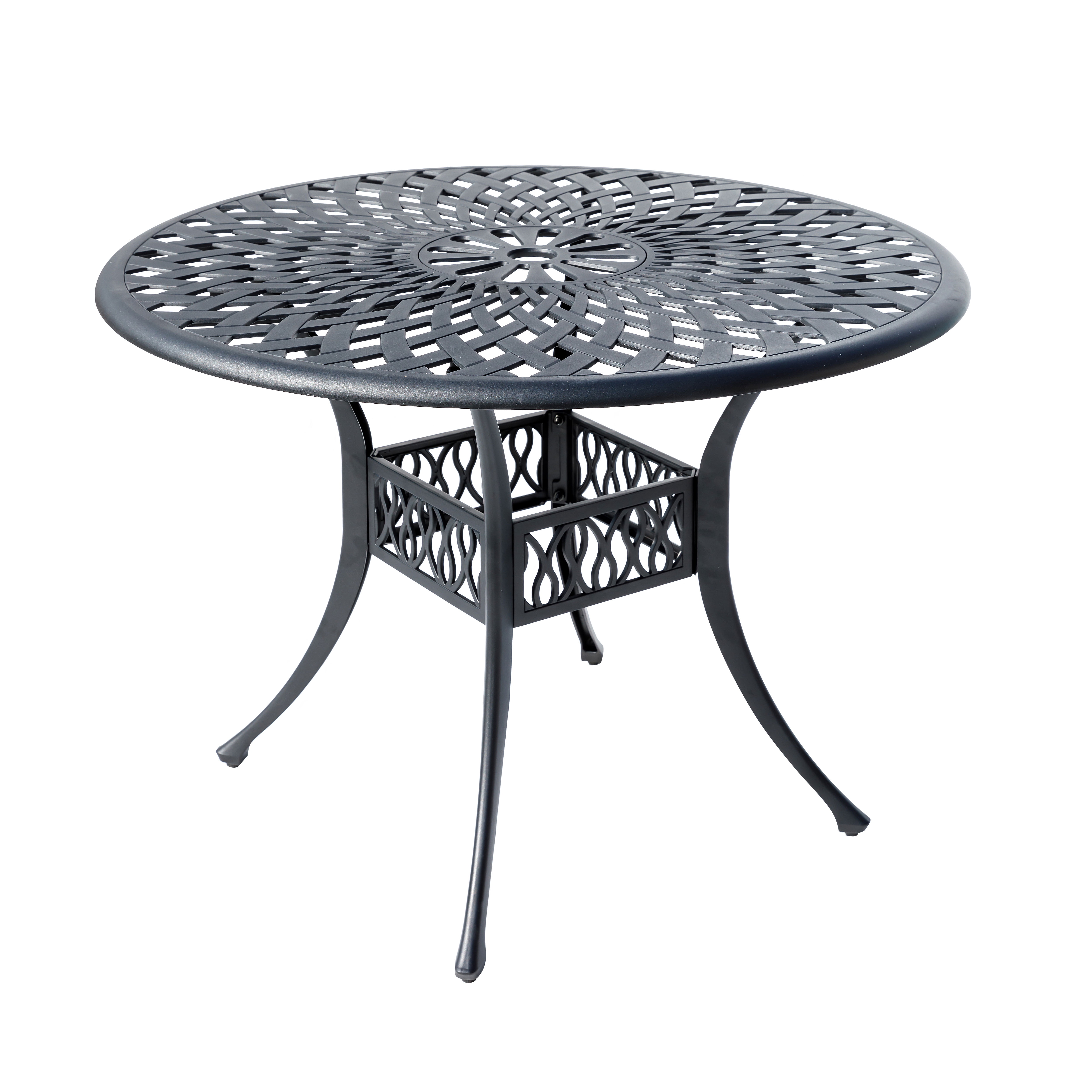 Sleek Black Bistro Bliss Collection- Elegant Cast Aluminium Patio Set