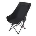 thumbnail image 2 of Silla de camping plegable portátil con respaldo ajustable, tumbona plegable para playa, parque, piscina, tomar el , playa y jardín. Negro, 2 of 8