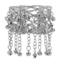 HAMPPLIES Arm Cuff Bangle 1Pack in Silver for Belly Dancer Costume and Performance Accessory