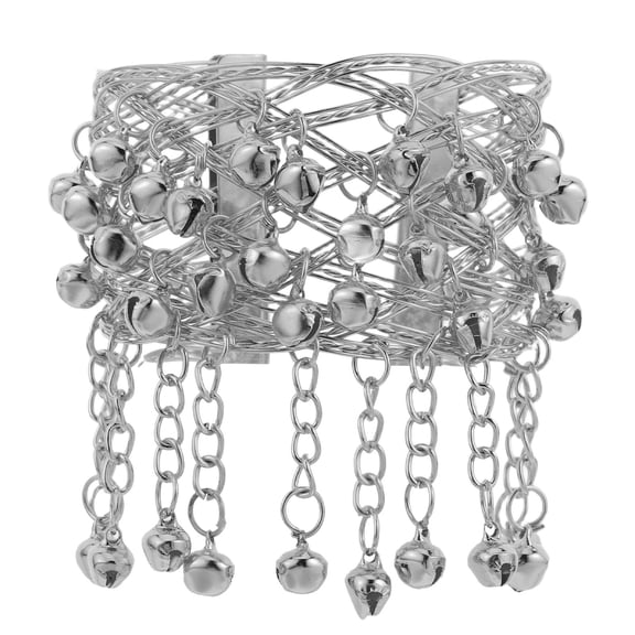 HAMPPLIES Arm Cuff Bangle 1Pack in Silver for Belly Dancer Costume and Performance Accessory