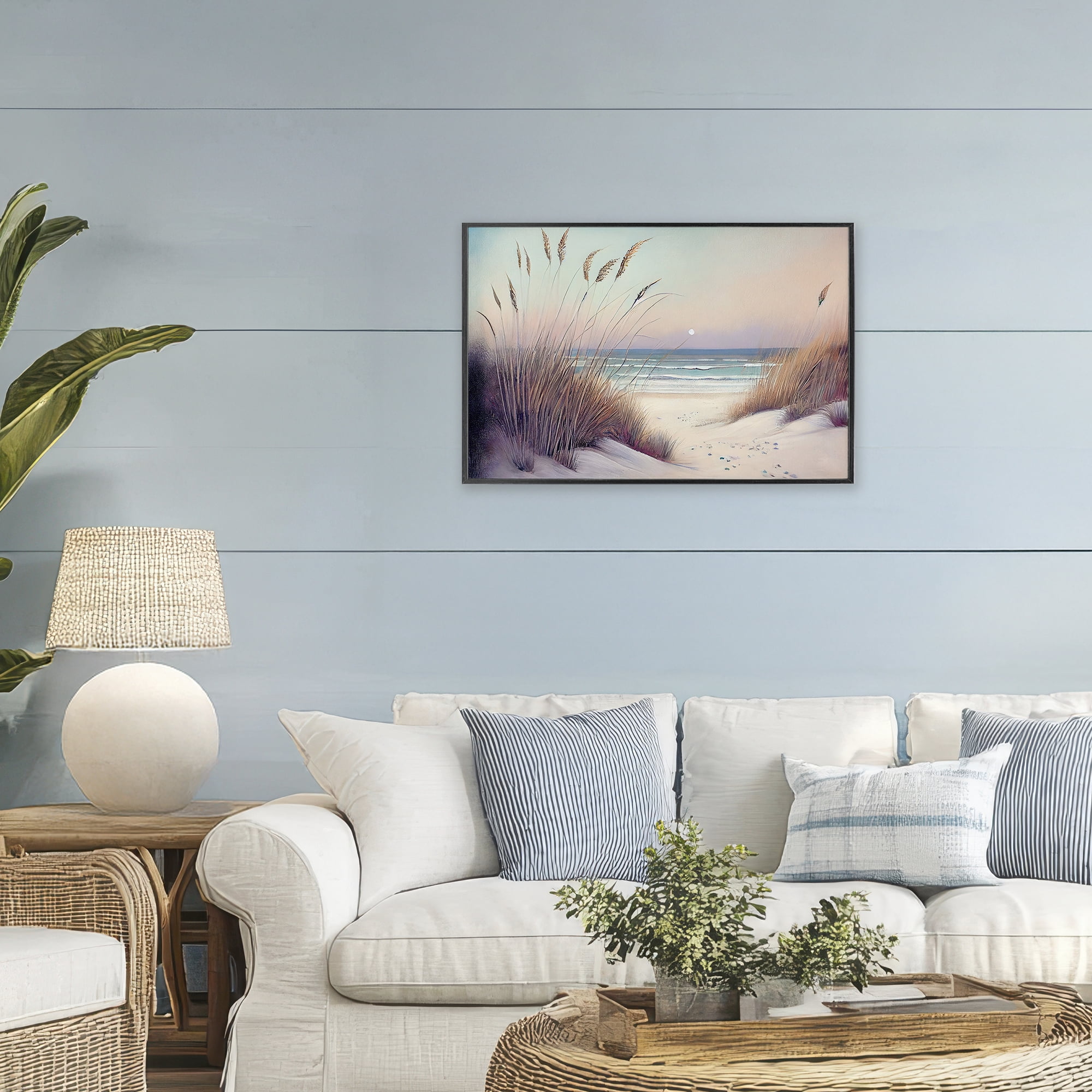 Euphoria Beach Dunes View Black Framed Giclee Art, design by Sasha