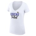 thumbnail image 2 of Women's G-III 4Her by Carl Banks  White Baltimore Ravens V-Neck Fitted T-Shirt, 2 of 3