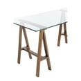 thumbnail image 3 of Pemberly Row Contemporary Small Metal Desk with Glass in Brushed Brass, 3 of 4