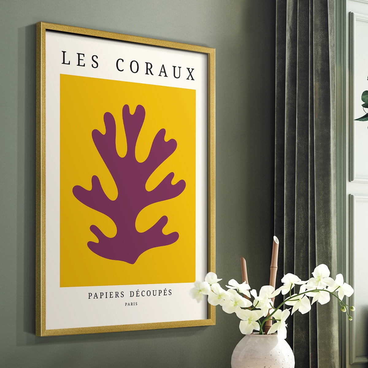 Matisse CCCLXX in Gold Solid Wood 8 x 10 Framed Print