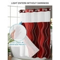 thumbnail image 4 of No Hook Cloth Fabric Shower Curtain with Snap in Liner, Red Ombre Waterproof Shower Curtains Set with See Through Top Window, Abstract Art Moire Ocean Waves Bath Curtains Shower 72"x84", 4 of 6