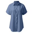 thumbnail image 4 of vigerkar Womens Short Sleeve Shirts V Neck Collared Button Down Shirt Tops with Pockets Light Blue, XL, 4 of 4