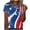 B-Watermelon Red, variant on American Flag T Shirt Women USA Star Stripes Fourth July Tee Shirts Casual America Flag Print Crew Neck Tee Tops H-Red