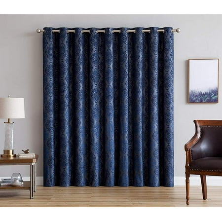 Noise Reduction Panels Roberta Total Blackout Grommet Patio Curtain Blocks 100% Sunlight 4 Layers High Density & Noise Reduction Fabric Energy Efficient (Patio 110