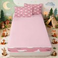 thumbnail image 4 of Erosebridal Duck Zipper Twin Comforter Sets with Fitted Sheet and 2 Pillowcases for Girls, Pink Wildflowers Zipper Bedding Set, Pink Reversible, 4 of 7