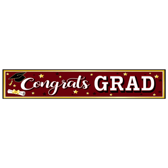 Polyester Graduation Banner Lightweight Celebration Backdrop for School Event Graduation Party Indoor Decoration