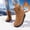 Yellow, variant on OKBOP Women's Walking Boots Side Zip Chunky Sole Round Toe Comfort