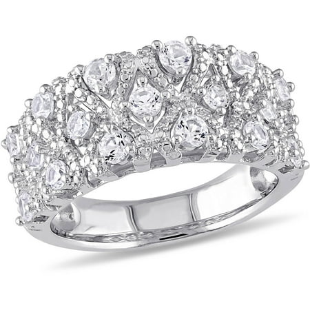 Miabella 1-1/3 Carat T.G.W. Created White Sapphire Sterling Silver Fashion Ring
