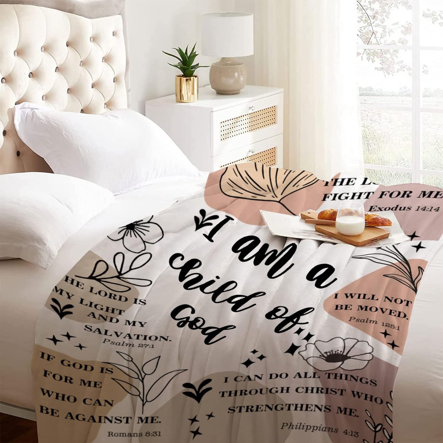 Christian Gifts for Women Inspirational Bible Verse Blanket Religious Scripture Prayer Faith Throw Blanket Soft Flannel Healing Blanket