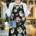 thumbnail image 6 of Pioneer Flower Floral Print Pattern Apron-Garden Aprons for Women with Pockets-Cotton Linen Waterproof Kitchen Cooking Gardening Aprons Adjustable for Kitchen,Cooking,BBQ and Salon 33x27 Inch, 6 of 7