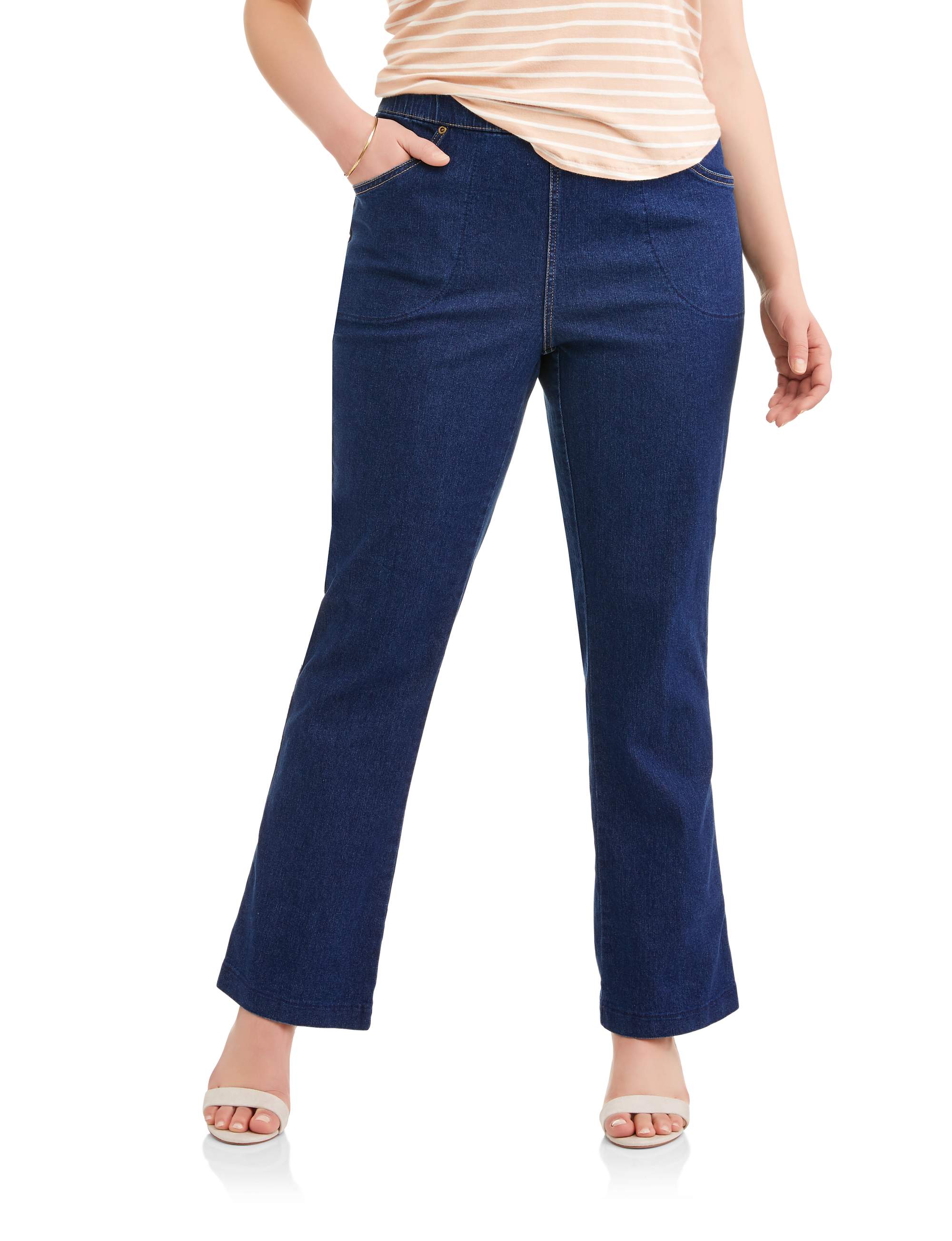 Petite Length 2X Just My Size Womens 2-Pocket Flat-Front Jeans
