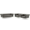 thumbnail image 2 of Modway Idyll Tufted Upholstered Leather 3 Piece Set in Gray, 2 of 6