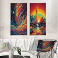 thumbnail image 1 of Designart "Visionary Rainbow Mystery Landscapes I" Abstract Landscape Framed Wall Art Set Of 2 - Modern Multicolor Gallery Wall Frame Set For Home Decor, 1 of 6