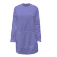 thumbnail image 6 of Duoif Fall Sweatshirts for Women Solid Color Round Neck Sweatshirt with Side Slit Pocket Womens Sweatshirt Light Violet XXL, 6 of 7