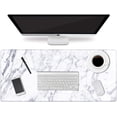 thumbnail image 1 of Desk Pad, Office Desk Mat 31.5" ×15.7" Extended Large Gaming Durable Computer Water Resistant Writing Pads with Non-Slip Rubber Base for Home Office (White&Gold Marble), 1 of 7
