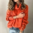thumbnail image 2 of Yoodem Sweaters for Women Christmas Sweater Women Plus Size Long Sleeve Knitted Sweater Casual Turtleneck Loose Pullovers Cropped Sweaters for Women Watermelon Red S, 2 of 4