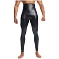 thumbnail image 2 of Men's Four Elastic Leather Pants - Waist Lifting Hip Shaping, High Waist Cropped Pants for Stage Performances, 2 of 5