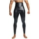 thumbnail image 2 of Pantalones de piel sintética de cintura alta para hombre - Pantalones cropped con cintura elástica y efecto realzador de caderas - Material PU para fiestas/actuaciones - Tallas S-XXXL, 2 of 5
