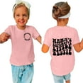 thumbnail image 5 of FUNDUFI Toddler Kids Girls T-Shirts Short Sleeve Crew Neck T Shirts Casual Letter Printed Lightweight Loose Fit Shirt Tops Comfy Childrens Clothing For 6-7 Years, 5 of 7