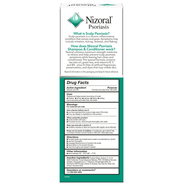 skole Sædvanlig At redigere Nizoral Psoriasis Scalp Shampoo and Conditioner, 11 oz - Walmart.com