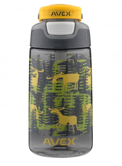 16 OZ. FREERIDE AUTOSEAL KIDS WATER BOTTLE GRAY MOOSE CAMO GRAPHIC by Ignite