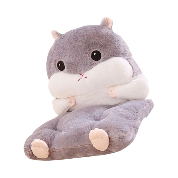 BESTYASH Grey One-Piece Back and Detachable Seat Cushion Plush Pad for Winter Comfort at Home and Office