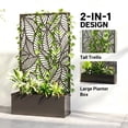 thumbnail image 4 of Outsunny Metal Planter Box with Trellis, 44.5" Raised Garden Bed, 4 of 10