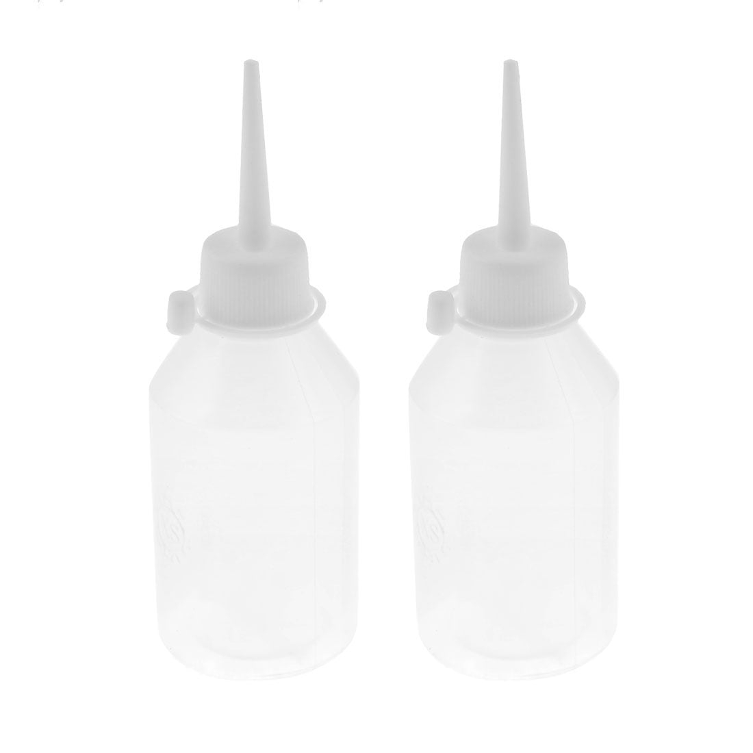 2 Pcs 100mL White Plastic Machine Oil Squeeze Bottle
