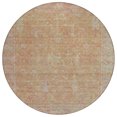 thumbnail image 2 of HomeRoots 604709 8 ft. Coral & Beige Round Oriental Washable Indoor & Outdoor Area Rug, 2 of 5