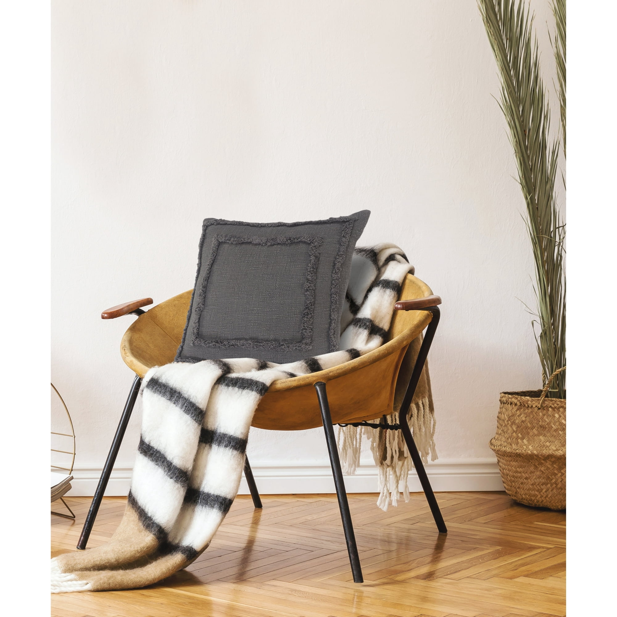 Laddha Home Designs Solid Square Throw Pillow - 20" - Gray - Set of 2