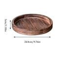 thumbnail image 3 of Round Distressed Wood Candle Tray, Rustic Farmhouse Decor for Coffee Table, Bathroom Vanity & Home Centerpieces, Candle Holder Tray Home Decor - 9.7 Inch, 3 of 7