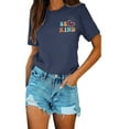 thumbnail image 2 of Anbech Be Kind Women Shirt Printed Back and Forth Letter Graphic Tshirt Inspirational Summer Top Short Sleeve Letter Print Shirt, 2 of 7
