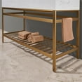 thumbnail image 5 of Merano 60" Double Stainless Steel Vanity Console in Brushed Gold with Aosta White Stone Countertop and Mirror, 5 of 6