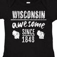 thumbnail image 4 of Inktastic Wisconsin Awesome Since 1848 Boys or Girls Baby Bodysuit, 4 of 5