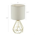 thumbnail image 6 of Bestco Table Lamp w/ Gold Hollowed Out Base, Desk Lamp With White Fabric Shade for Livingroom Bedroom Bedside, UL Certificated, 6 of 10