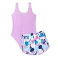 thumbnail image 4 of Gubotare Girls Swimsuits One Piece Girls Swimsuits 1 Piece Quick Dry Sleeveless Strap Floral Print Summer Tankinis for Girls Size 6-7T (Purple,6-7 Years), 4 of 8