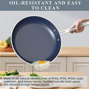 Nuwave 7pc Non Stick Cookware Set, G10 Healthy Duralon Blue Glass Lid with Pots, Pans & Works on All Cooktops, Ceramic, Non-stick, Rustic Copper