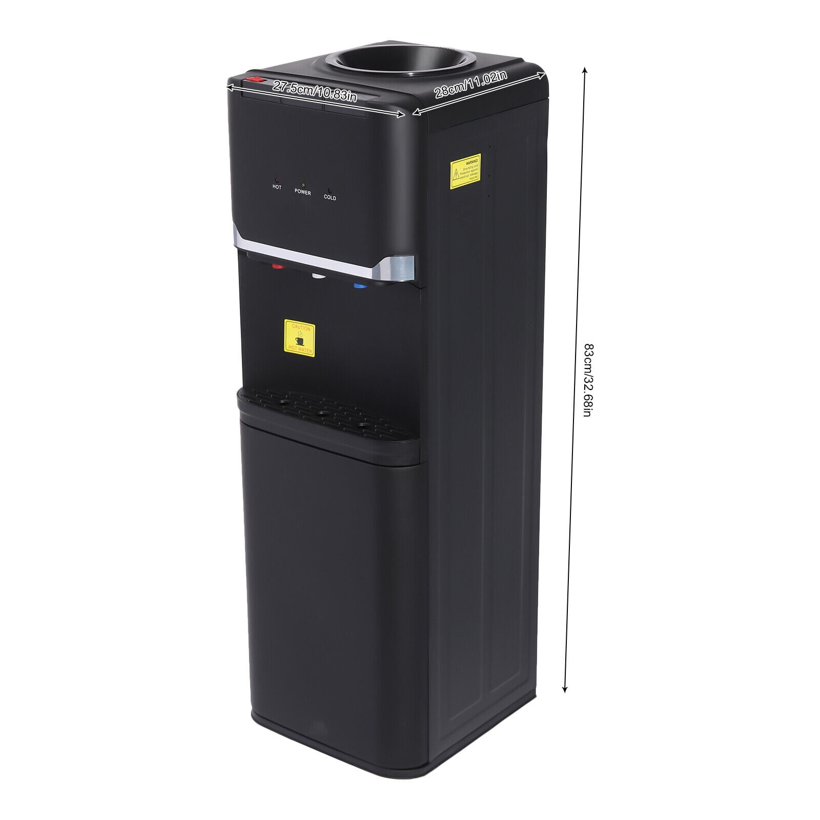 Modern Top Loading Water Dispenser, Hot & Cold & Warm Water Dispenser, for Home Office Black