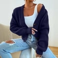 thumbnail image 4 of Purcolt Women's Chunky Knit Open Front Cardigan Sweaters V Neck Button Down Loose Short Cardigan Fall Outerwear Coats, 4 of 6