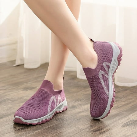 

Danhjin Womens Sneakers All-Match Casual Shoes Soft-Soled Breathable Flying Woven Sports Shoes