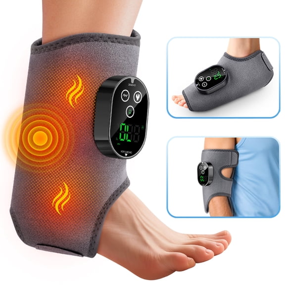 Ankle Foot Massager with Heat, Cordless Heated Ankle Wrap with 6 Heat and 3 Vibration, Rechargeable Multi-Area Foot Massager with 3 Timer Settings