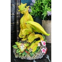 Fantasy Green Thumb Yellow Starfruit Dragon Statue Fairy Garden Collectible