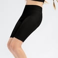 thumbnail image 5 of Girls Tight-Fit Knee-Length Shorts, High-Waist Yoga Running Shorts for Kids, Breathable Dance Training Capri Leggings, Quick-Dry Workout Shorts for Age 5-13 Black 120, 5 of 9