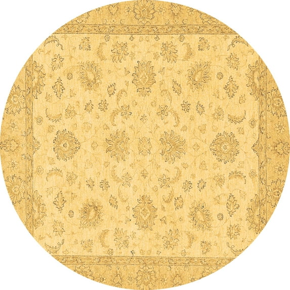 Ahgly Company Indoor Round Oriental Brown Traditional Area Rugs, 5' Round