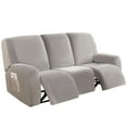thumbnail image 5 of 3-Seater Stretch Recliner Chair Cover Elastic Armchair Sofa Couch Slipcover(Light Grey), 5 of 12