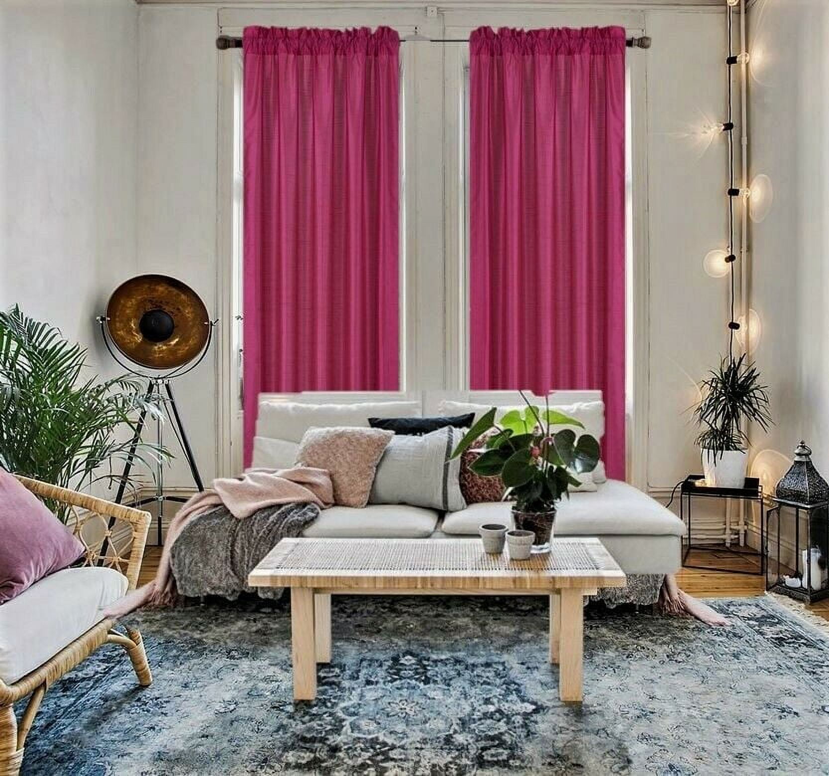 Bagaille Curtain ★ PINK Spandex 4-way Stretch Drape Curtain 10ft H x 60